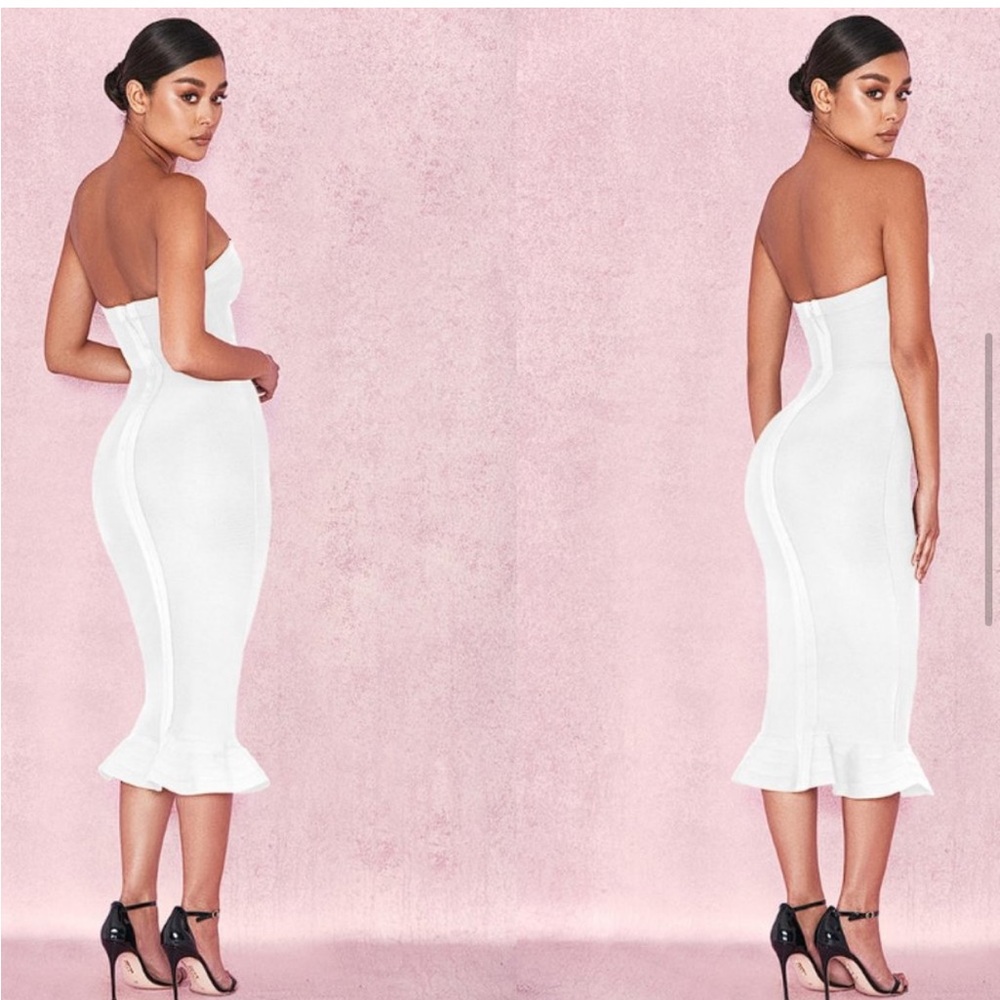 House of CB White Strapless Midi Dress - Picture 7 of 9